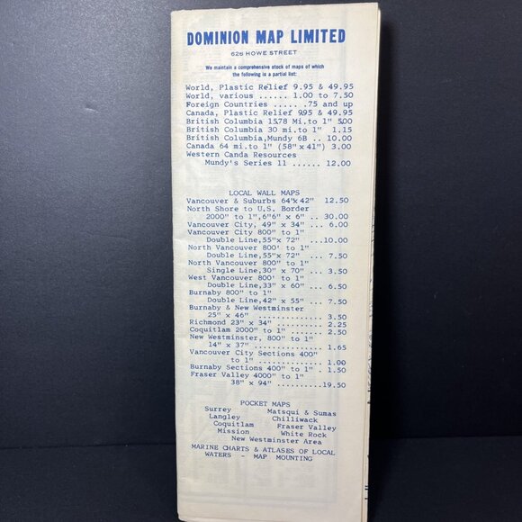 VTG Dominion Maps Dail Map Of The City Of Vancouver And Adjacent Municipalities - Picture 2 of 13